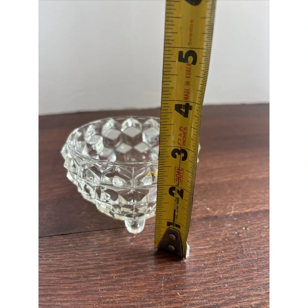 Vtg‎ Fostoria American Clear  3-Footed Open Sugar Bowl Excellent